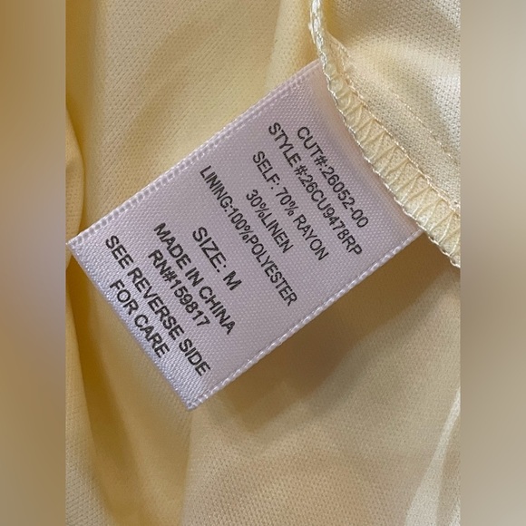 Altar'd State Yellow Short Puff Sleeve Mini Dress Size Medium - Picture 6 of 6